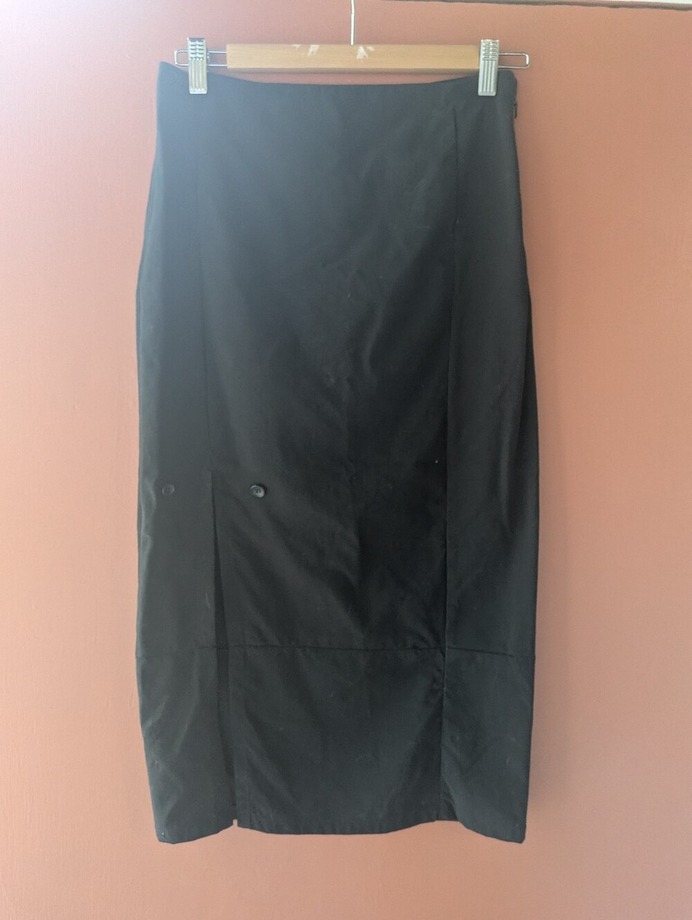 Vexed Generation 90s Black Cordura Technical Pencil Skirt Made in England Rare